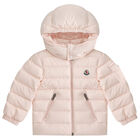 Younger Girls Pink Logo Puffer Jacket, 1, hi-res